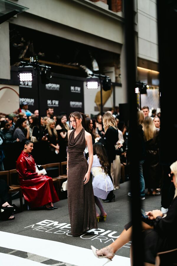A runway look, front row in the way